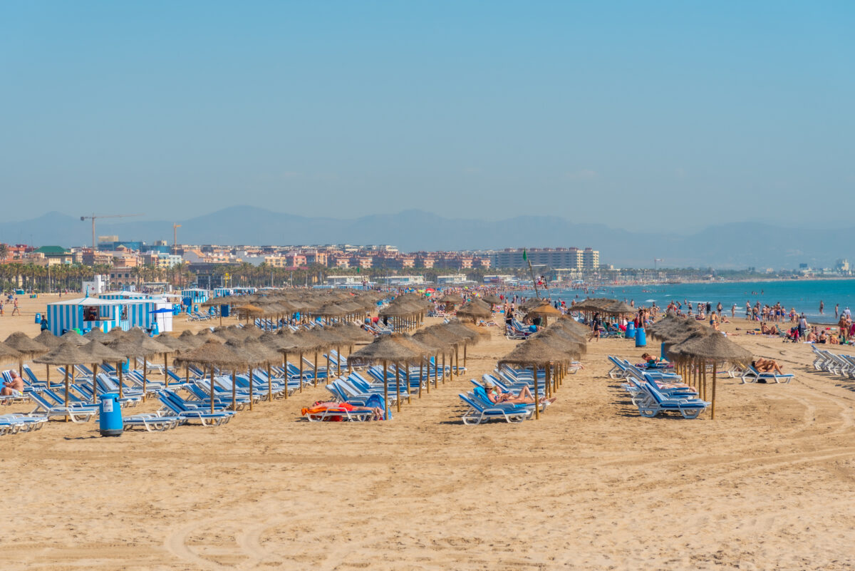 Cabanyal beach in Valencia, Spain