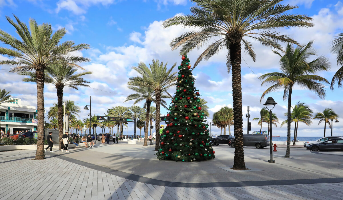 Christmas tree on Fort Lauderdale Beach