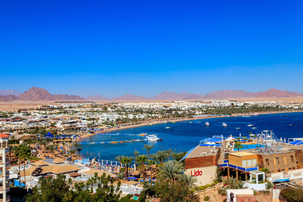 View of Naama Bay in Sharm El Sheikh, Egypt