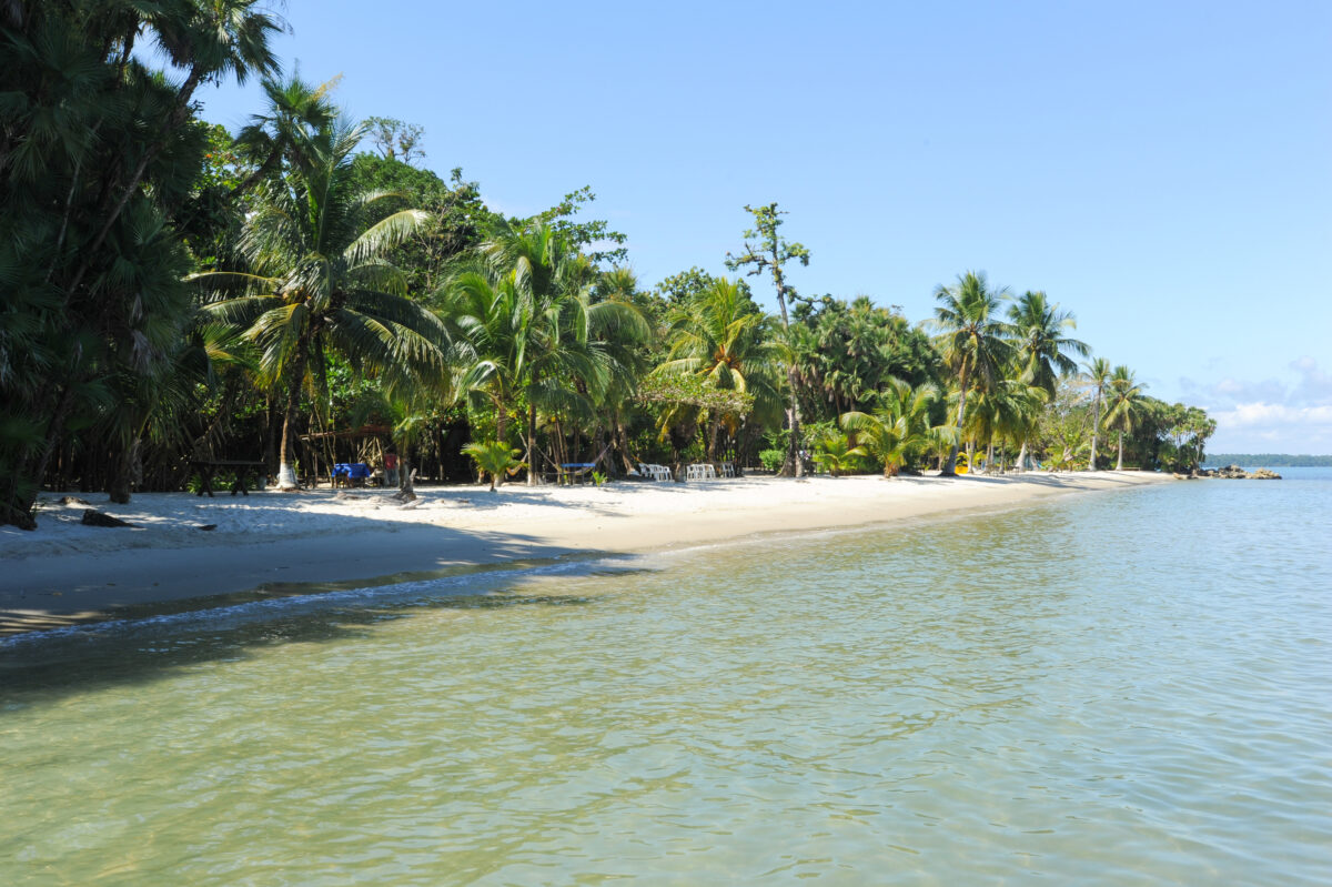 Beach of Playa Blanca near Livingston on Guatemala