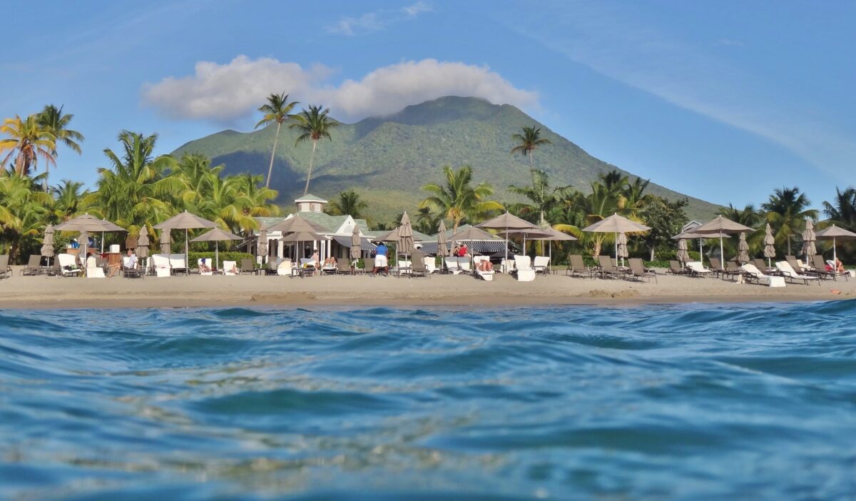 Pinneys Beach in the Caribbean island of Nevis