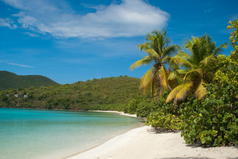 St John - USVI. Cinnamon Bay beach on Saint John, United States Virgin Island.
