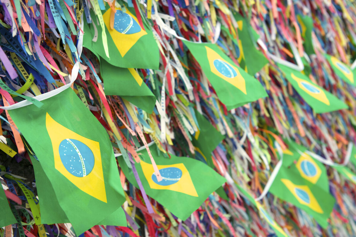 Brazilian Flags Wish Ribbons