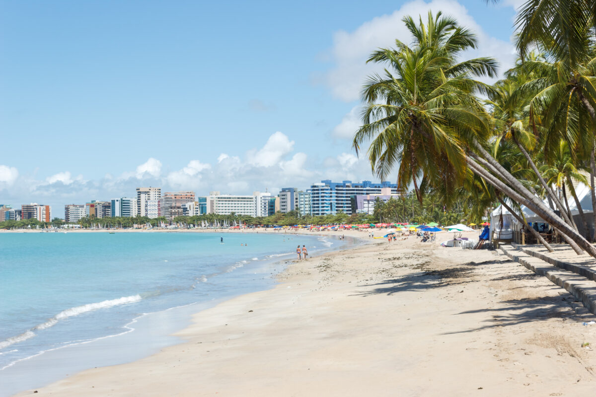 View of Ponta Verde in Maceio, Alagoas, Northeast of Brazil