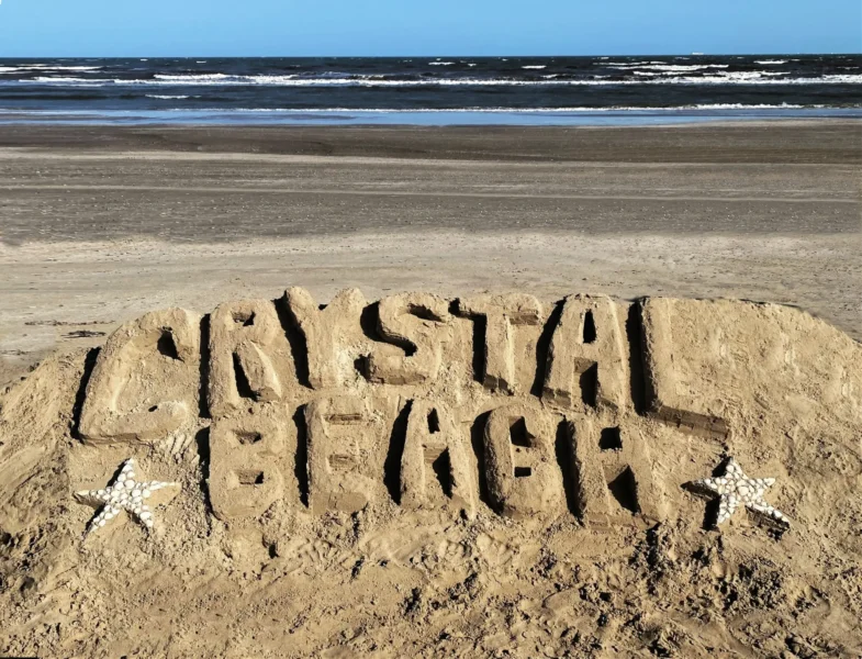 crystal beach in sand