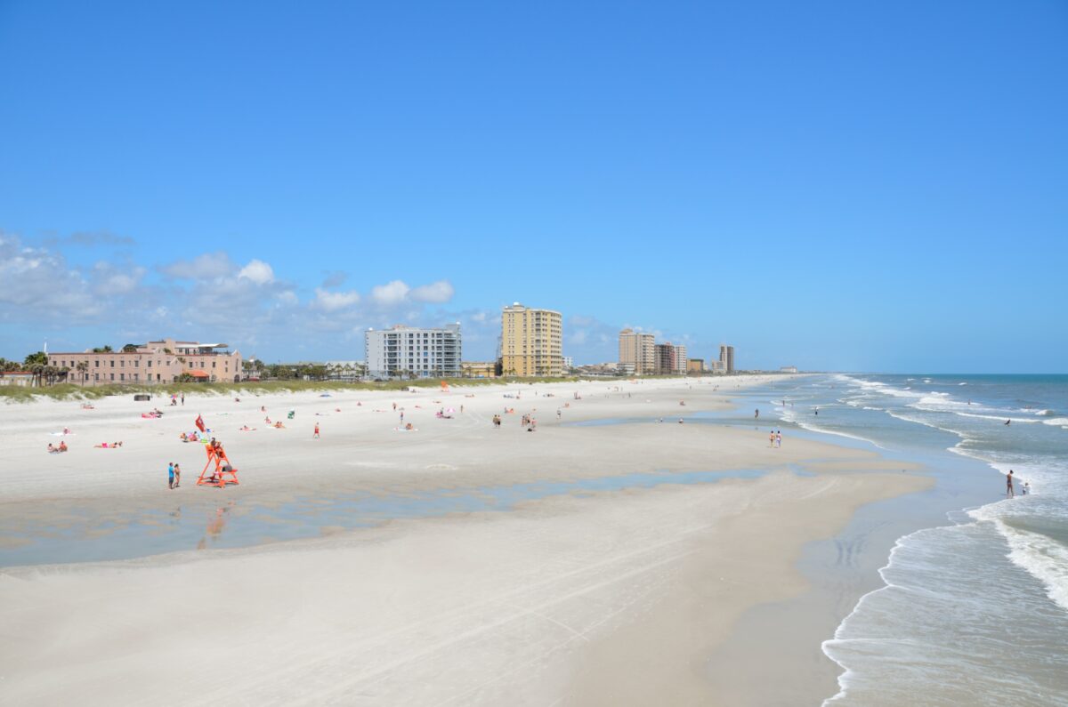 aerial of Jacksonville beach, Florida
