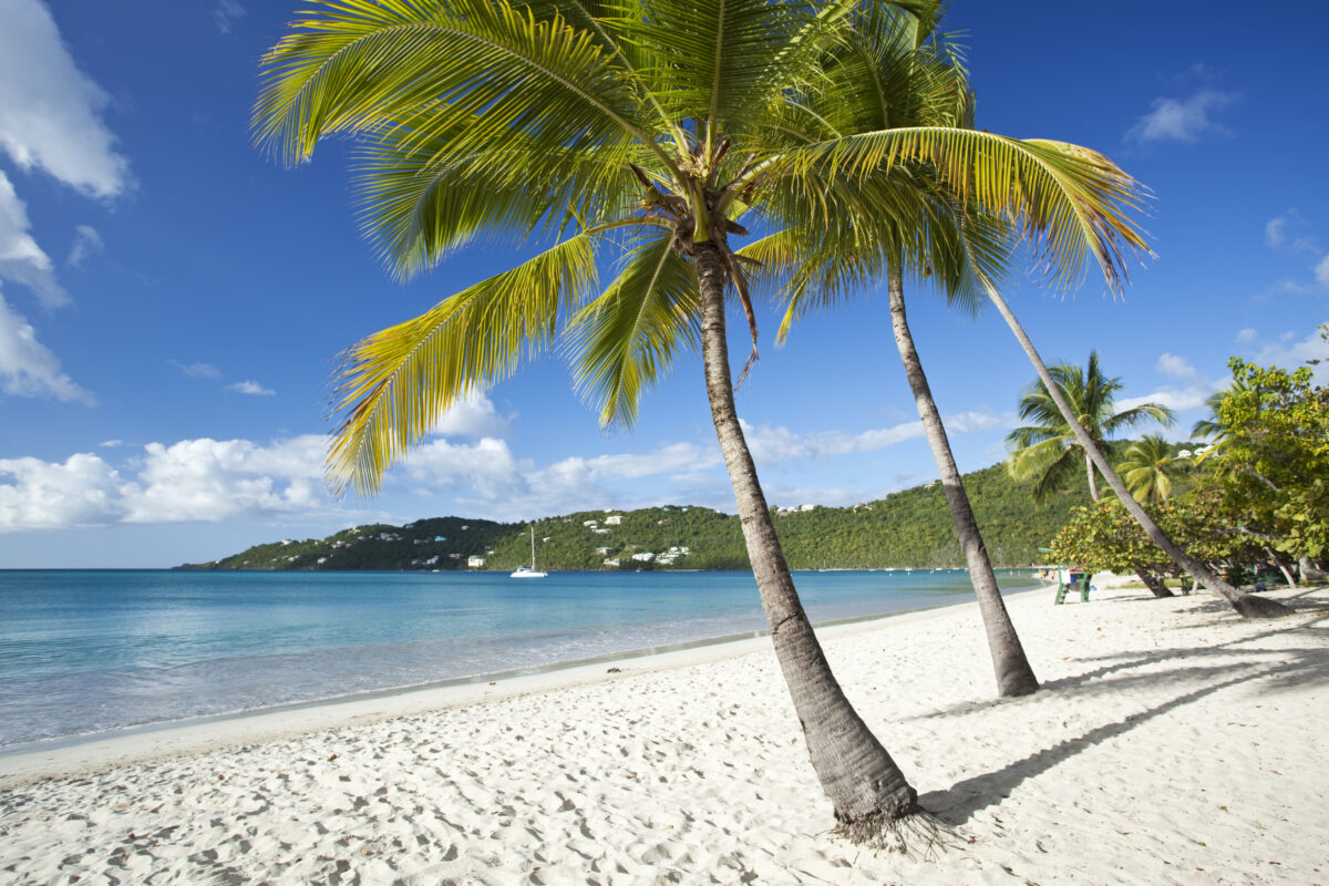 View of the Magens Bay beach on St. Thomas in US Virgin Islands