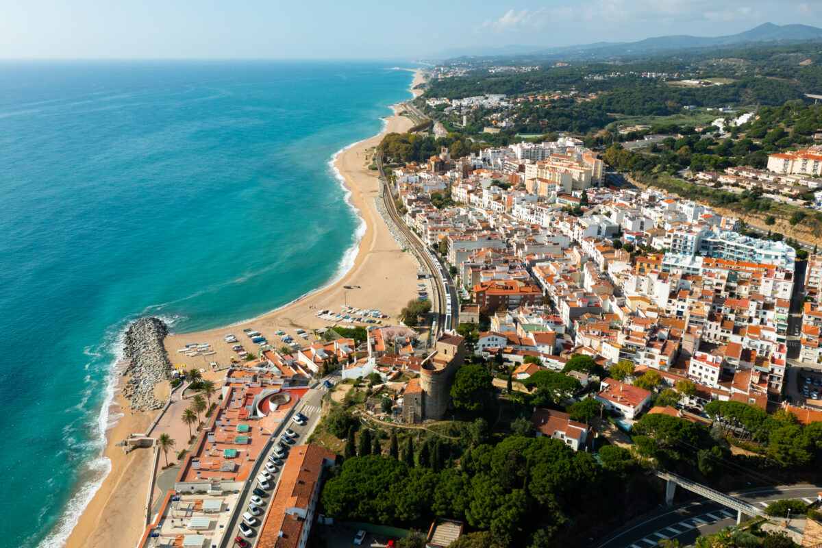 Mediterranean sea coast in Sant Pol de Mar, Spain