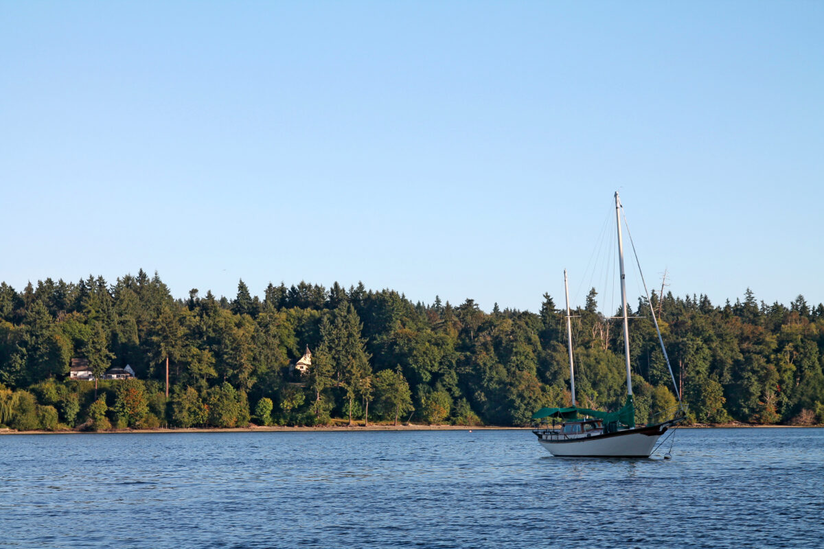 Sailboat in Vashon Island harbor