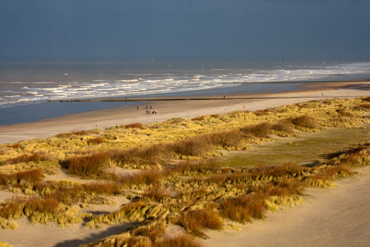 View to the beach in Knokke, Belgium