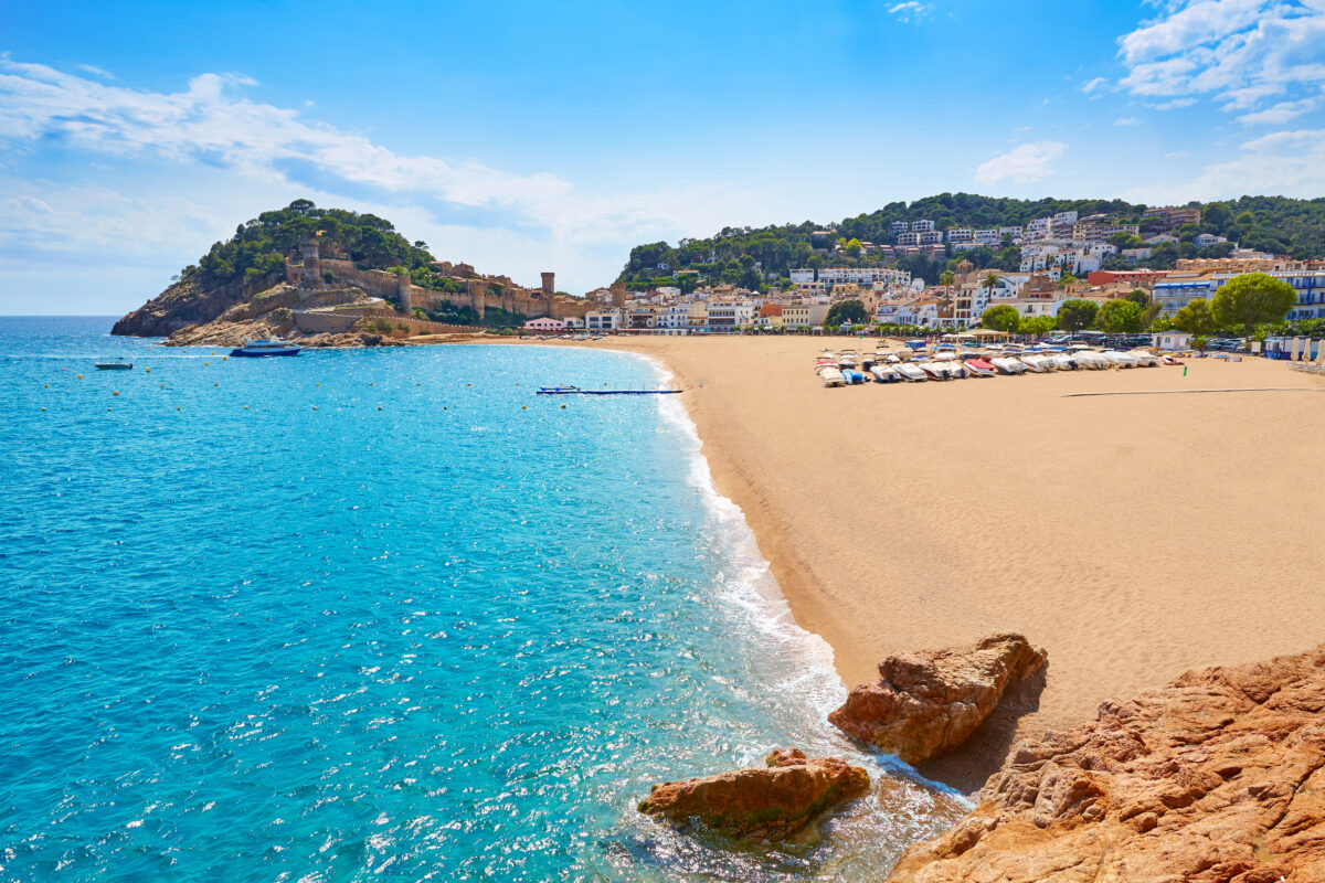 Tossa de Mar beach in Costa Brava of Catalonia Spain Platja Gran playa