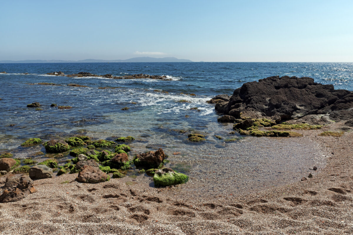 Le Pradet coast. Beach near le Pradet village in the French Riviera coast