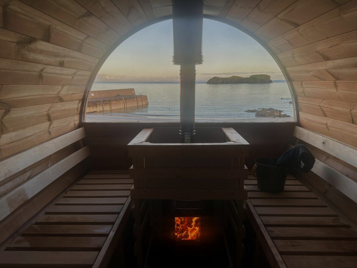 Hot and cold therapy view from Saltbox Sauna