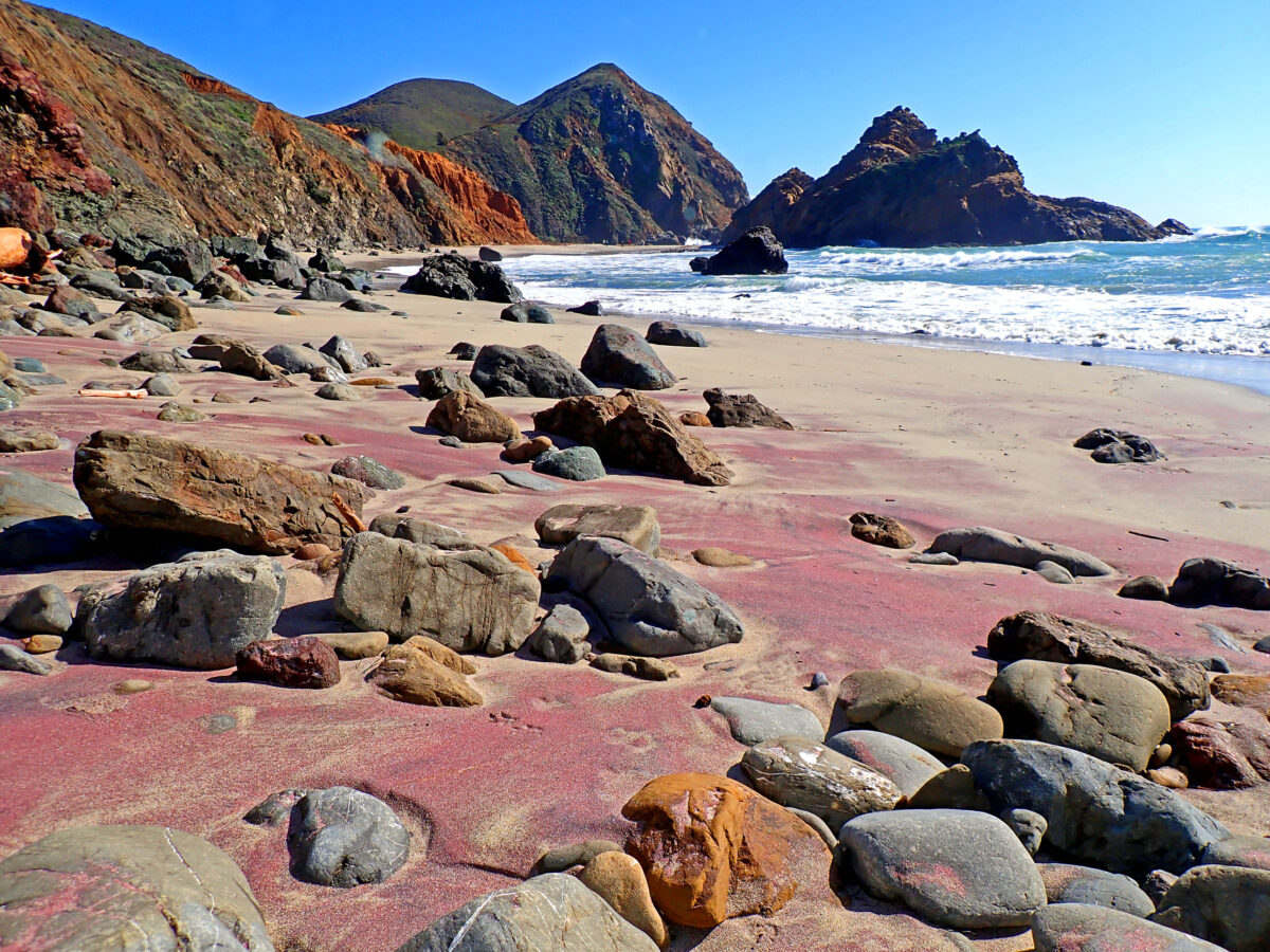 purple sands at Pfeiffer Beach, California