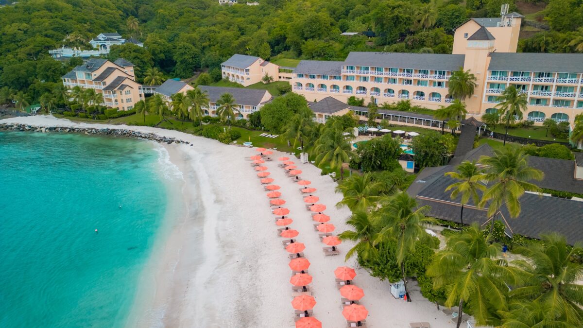 aerial of beach at BodyHoliday Saint Lucia