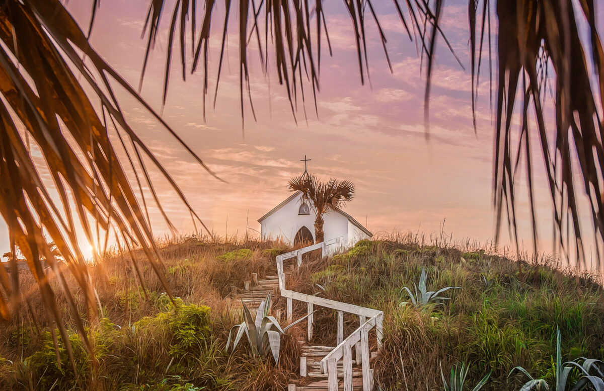 Chapel on the Dunes at sunset