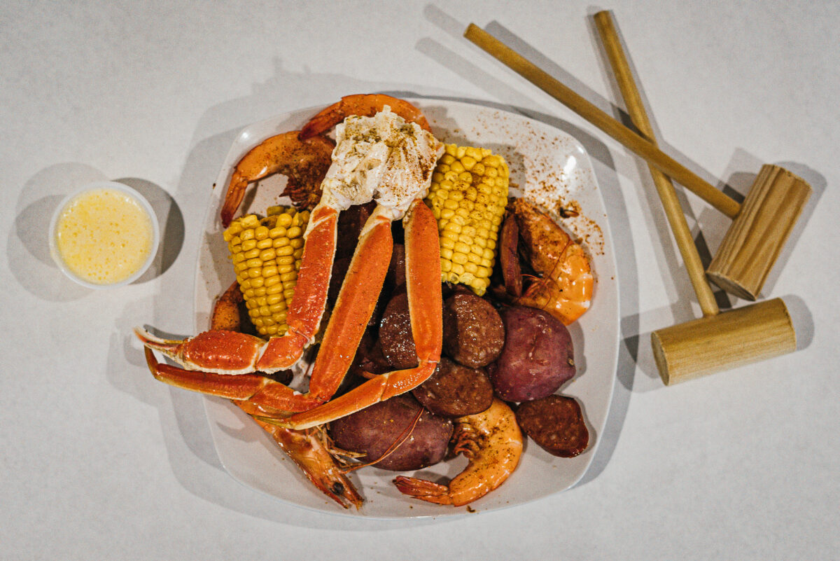 seafood dish at Crazy Cajun