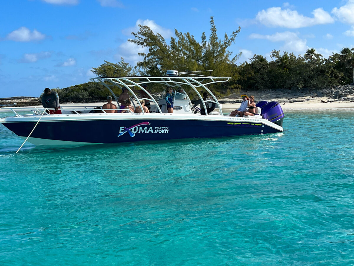 Exuma Watersports boat in water_Exumas Bahamas