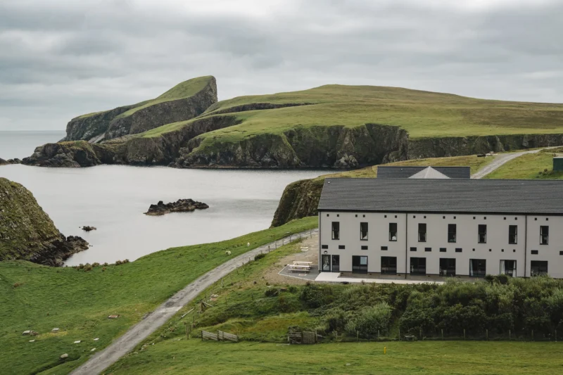 aerial of Shetland Islands