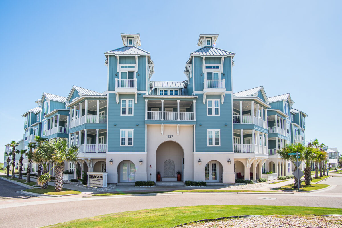 blue exterior of Palmilla