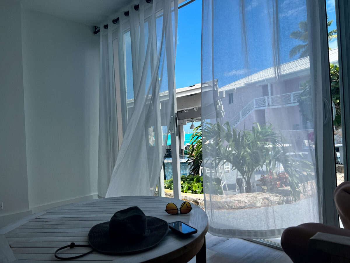 Peace and Plenty Resort_pic of window in room looking out_Exumas Bahamas