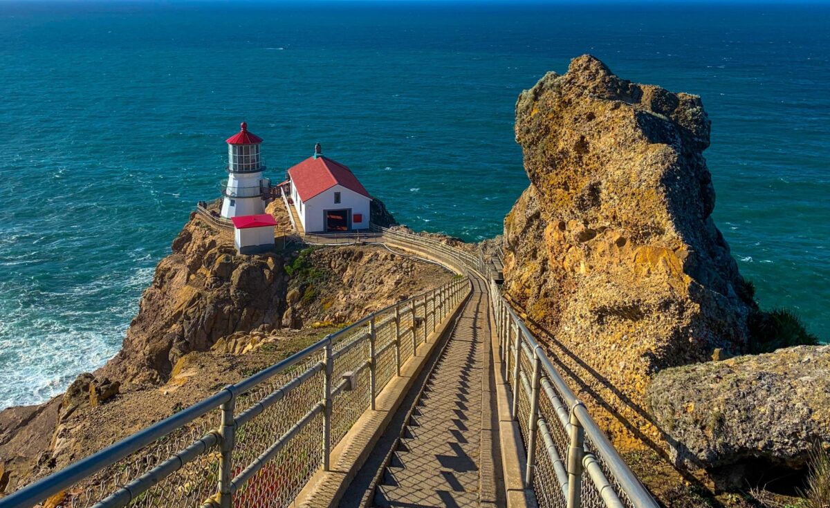looking down at Point Reyes Lighthouse