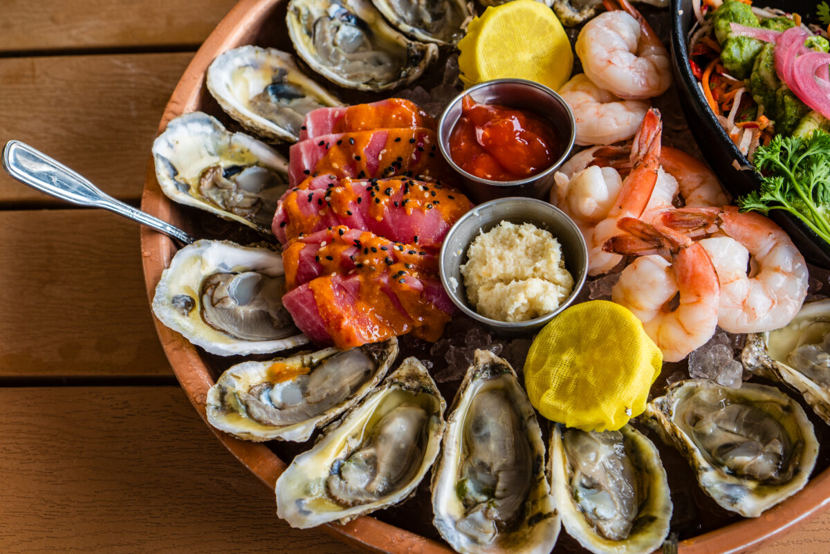 food platter at Tortuga’s Saltwater Grill 