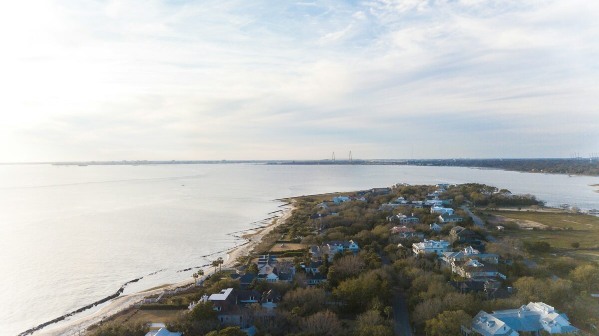 aerial of Sullivans Island SC