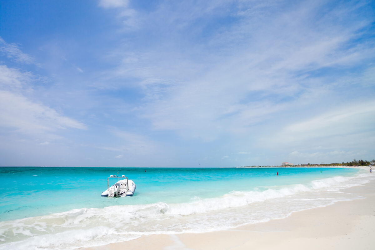 Grace bay beach at Providenciales on Turks and Caicos islands