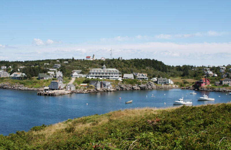 View of Monhegan Island, from Manana Island, Maine
