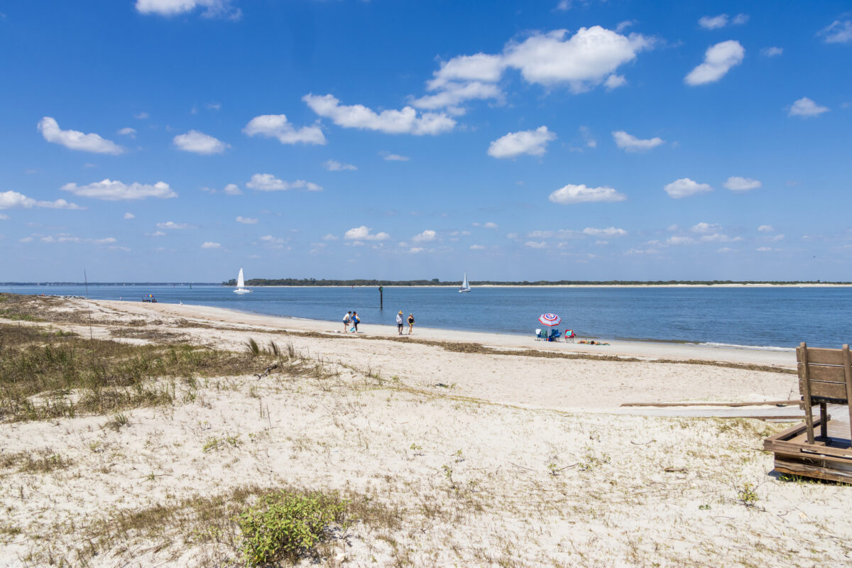 A gorgeous day at the beach at Fort Clinch State Park in Fernandina Beach Florida USA