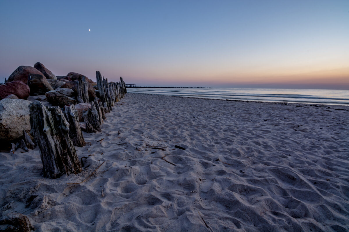 Seaside sunset in Sventoji Lithuania sea beach