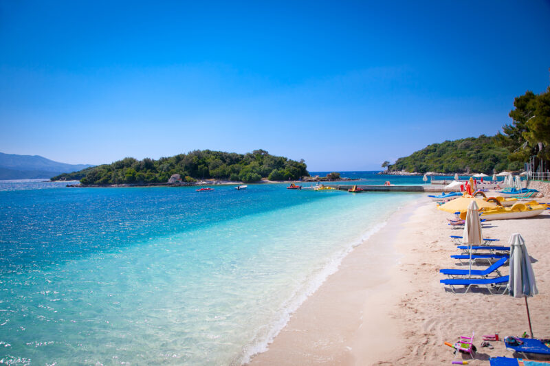 Beautiful Ksamil beach in Albania
