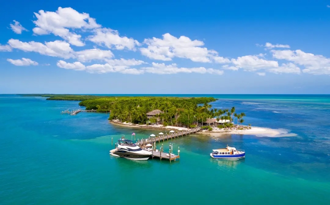 aerial of Little Palm Island Resort & Spa