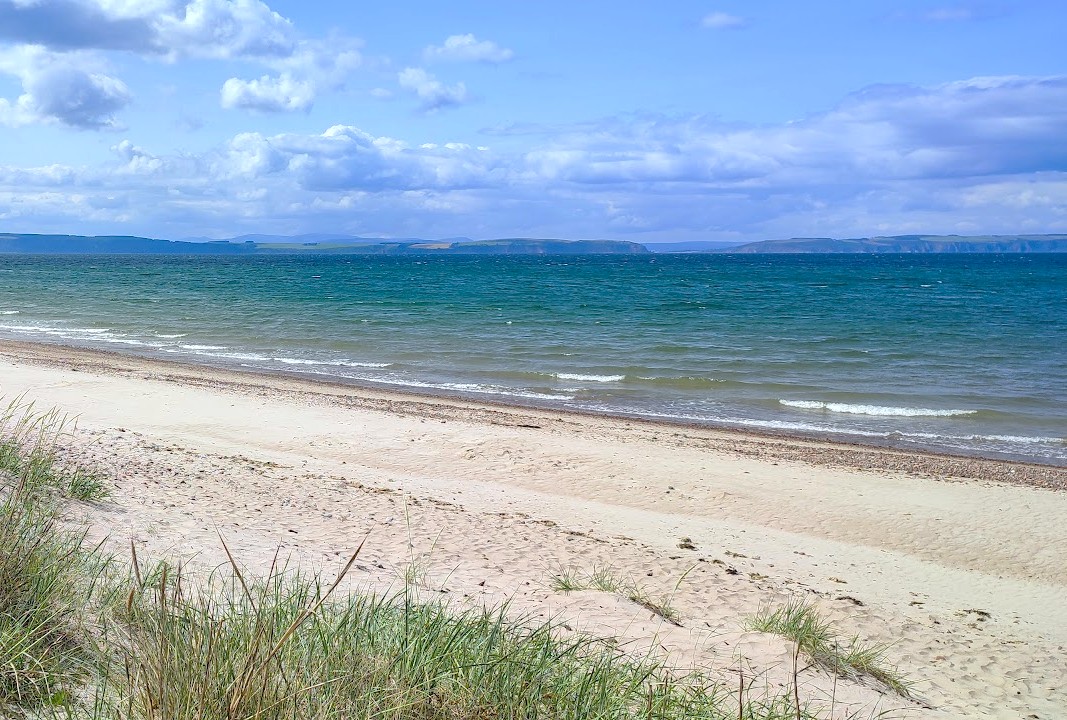 coastal view of Nairn Beach Scotland