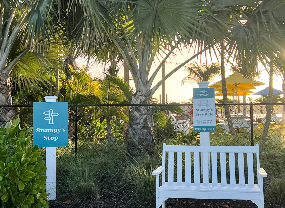 Stumpys Stop sign by bench_Englewood Beach_Florida