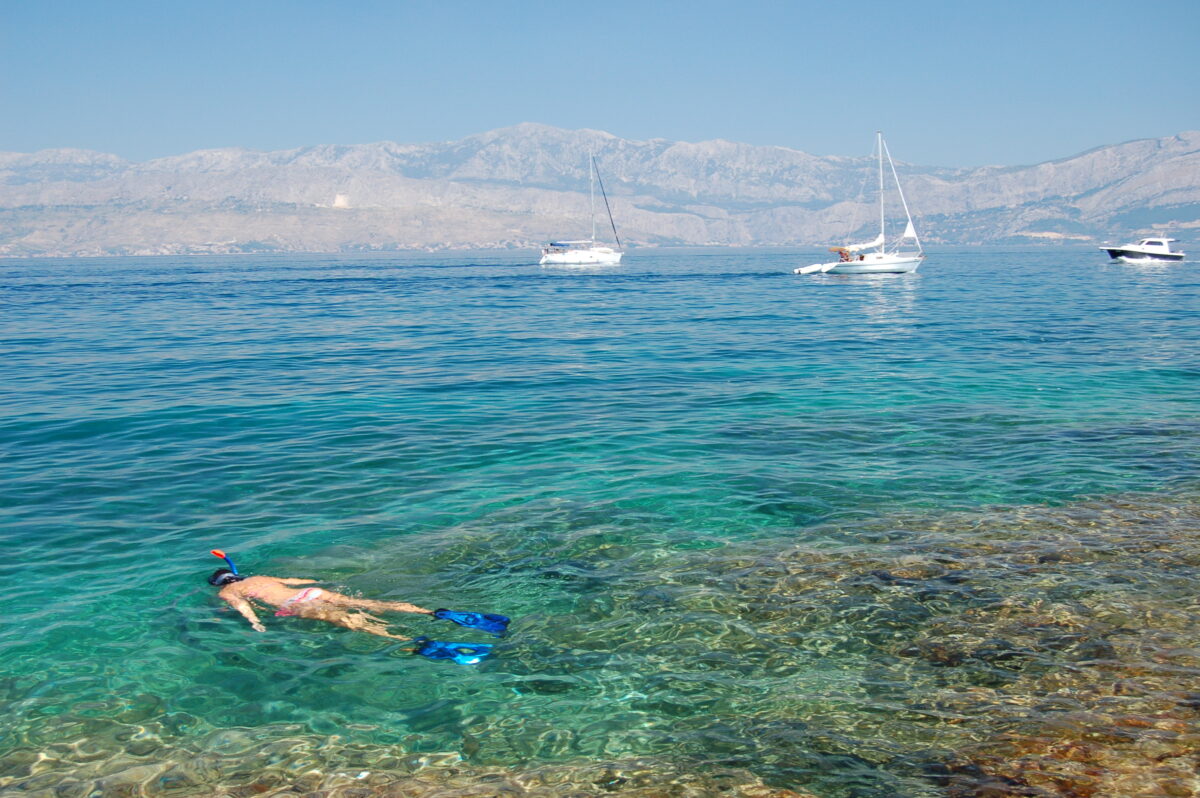 Snorkelling in Postira on Brac island in Croatia
