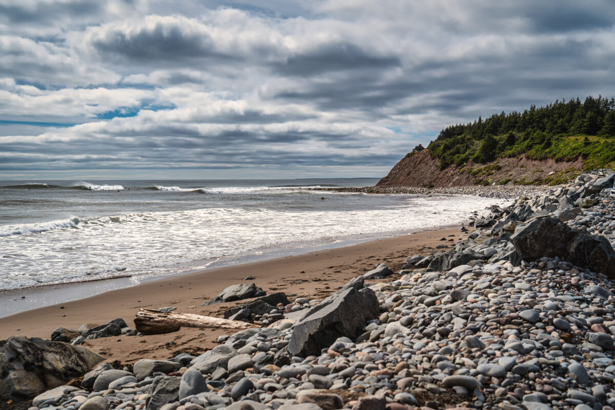 Waves rolling in at Lawrencetown Beach Provincial Park, Nova Scotia, Canada