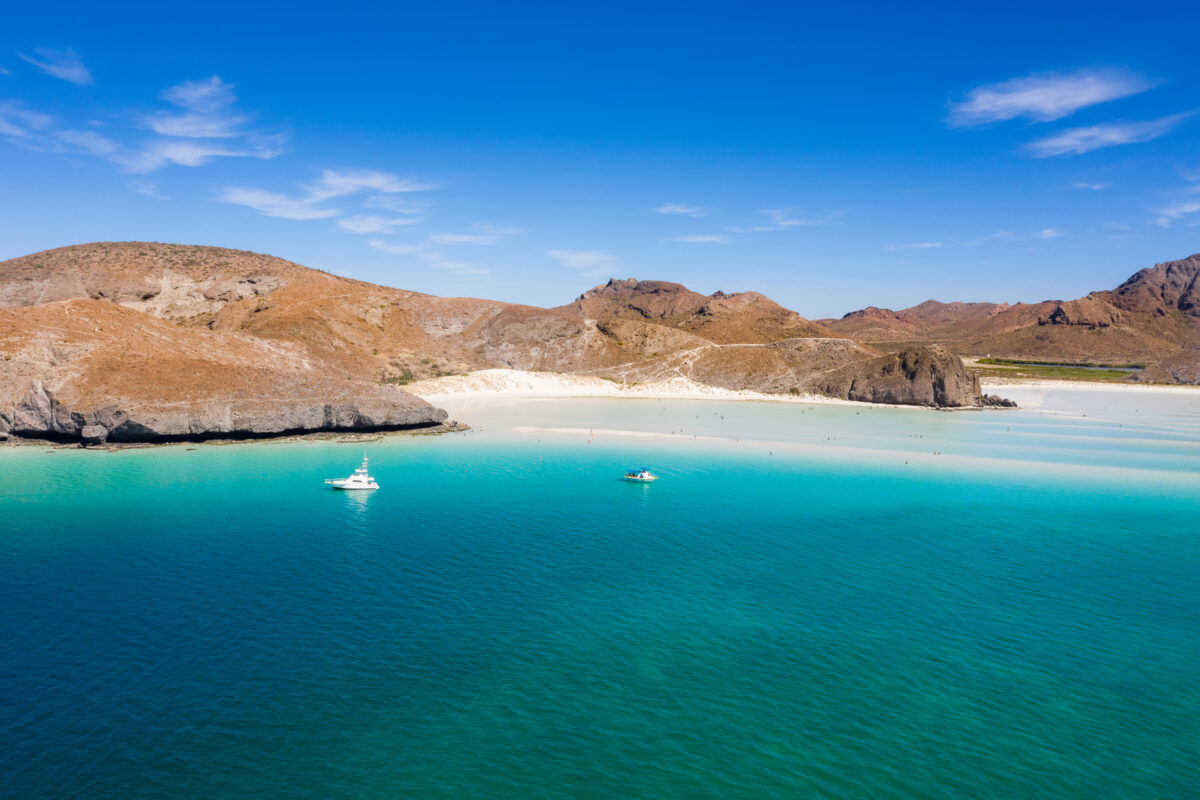 Aerial photo of Playa Balandra in Mexico La Paz