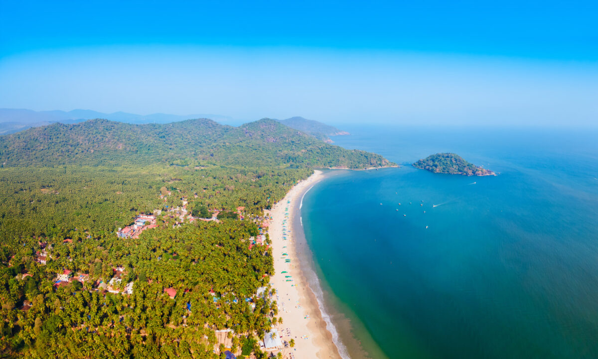  Palolem Beach aerial panoramic view