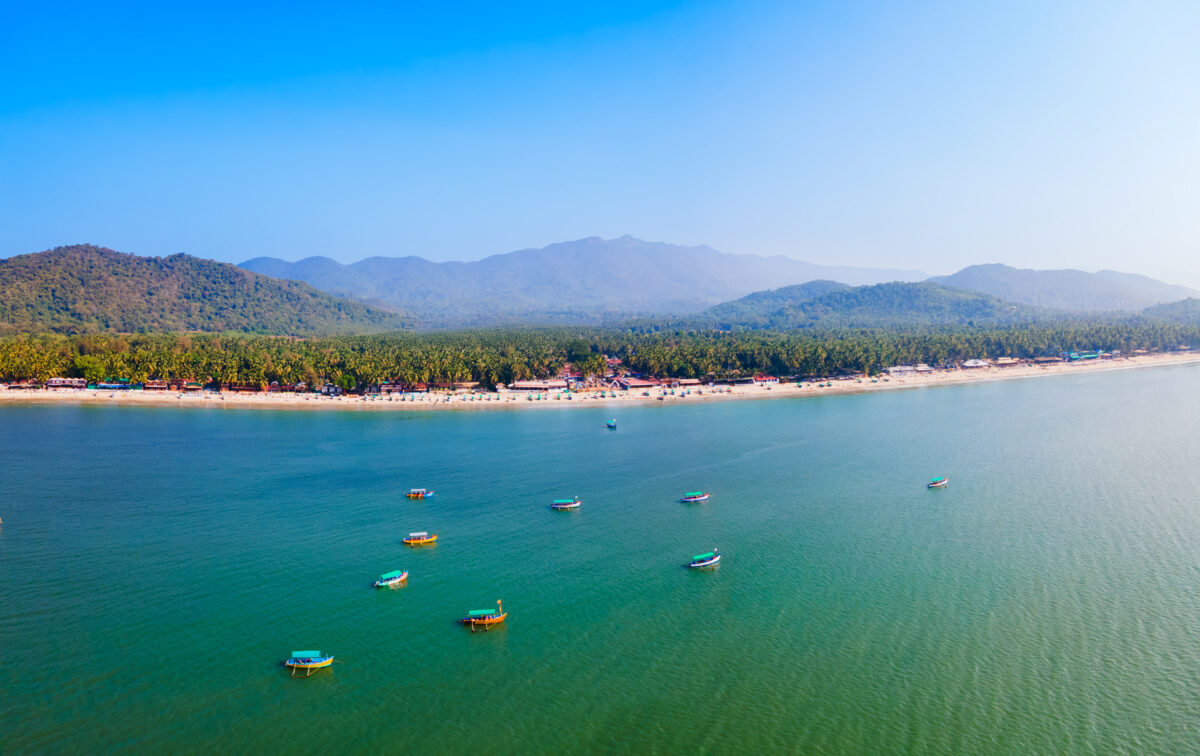 Praia de Palolem em Goa, Índia