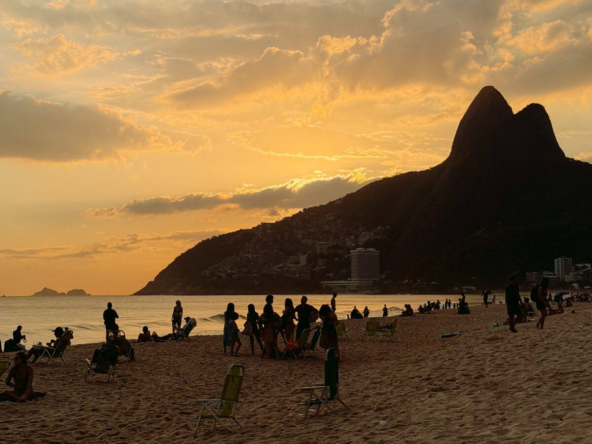 Ipanema beach Brazil sunset