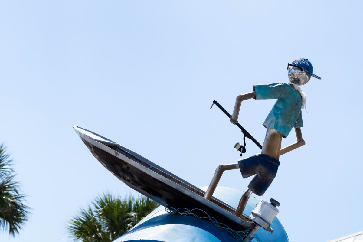 Sculpture of person in boat fishing_Chadwick Park_Englewood Beach_Florida_Brandy Jo Hastings_