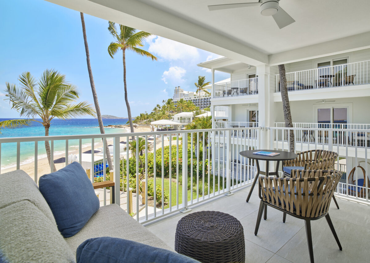 Beachfront Guest Room Patio _ Credit_ Buoy Haus Beach Resort St. Thomas, Autograph Collection