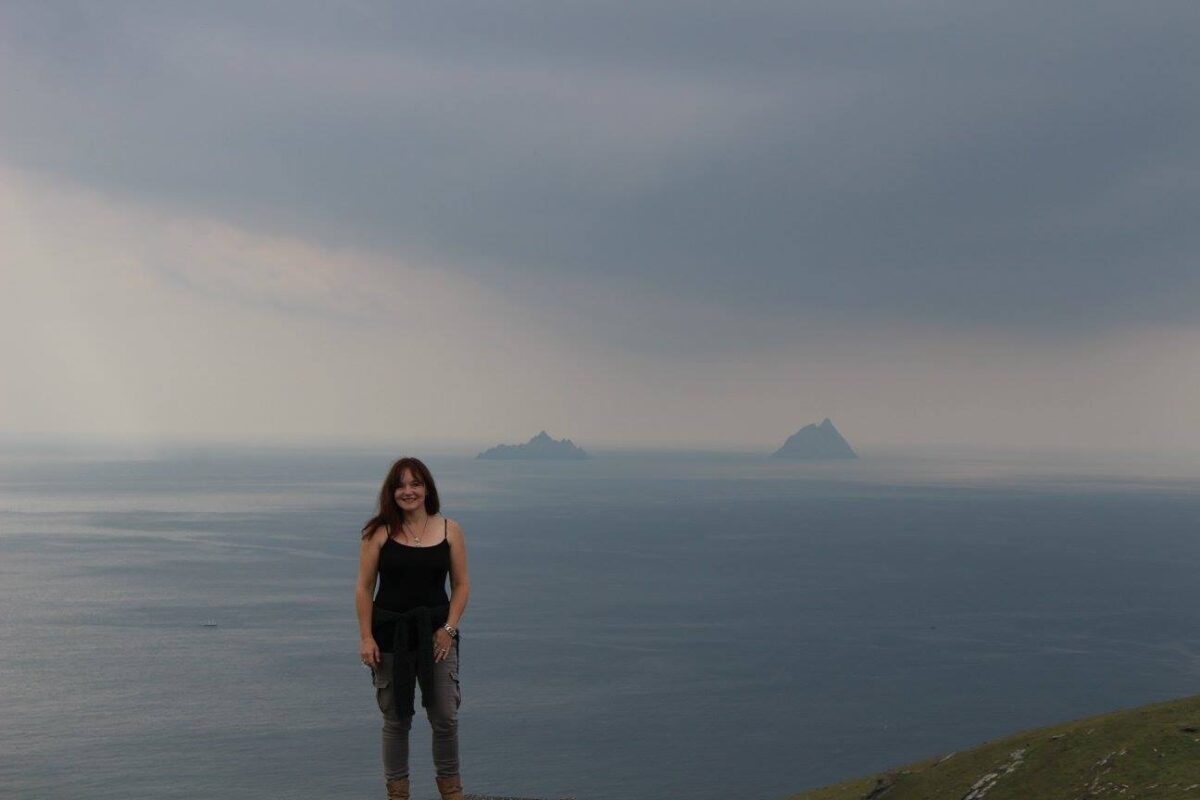 Skellig Island in the mist, from Valentia Island
