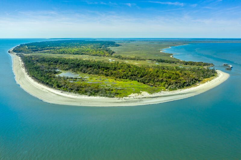 Aerial view Jekyll Island Beach