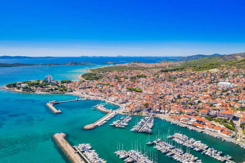 Vodice aerial view, Croatia.