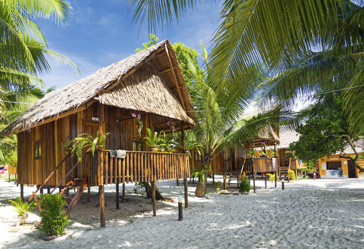 Bungalows in koh rong island cambodia.