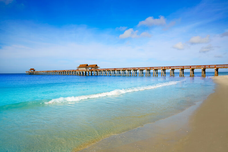 Naples Pier and beach in florida