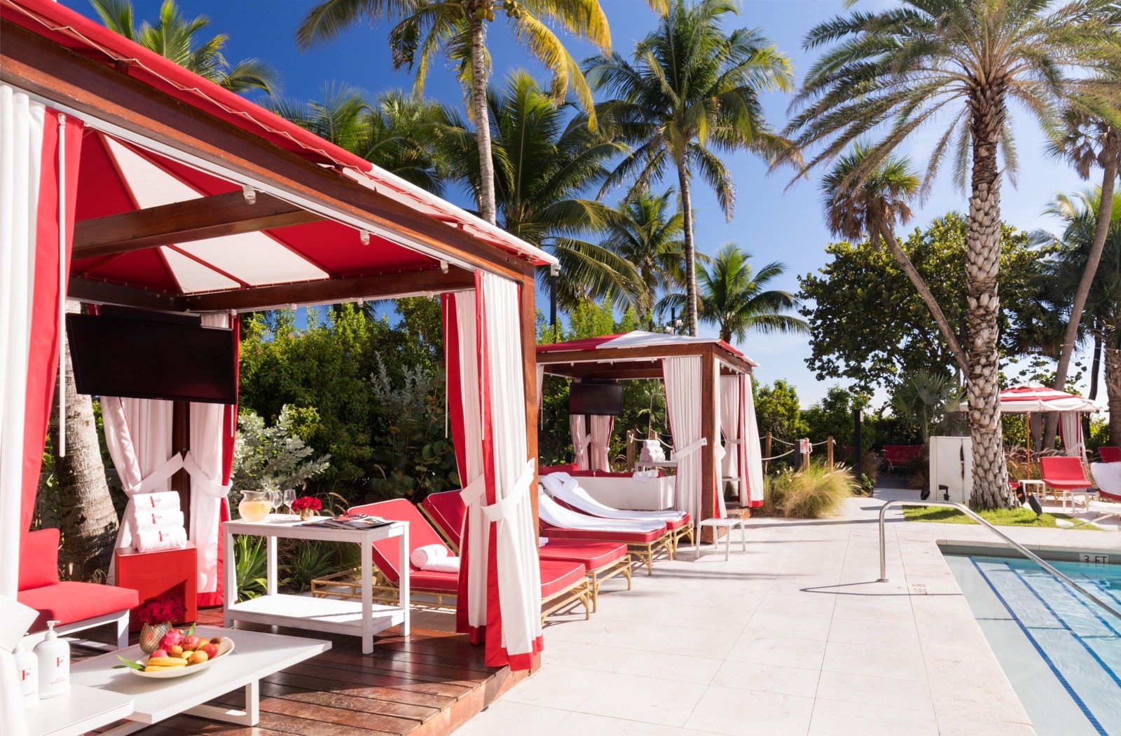 private cabanas at Faena Hotel Miami Beach